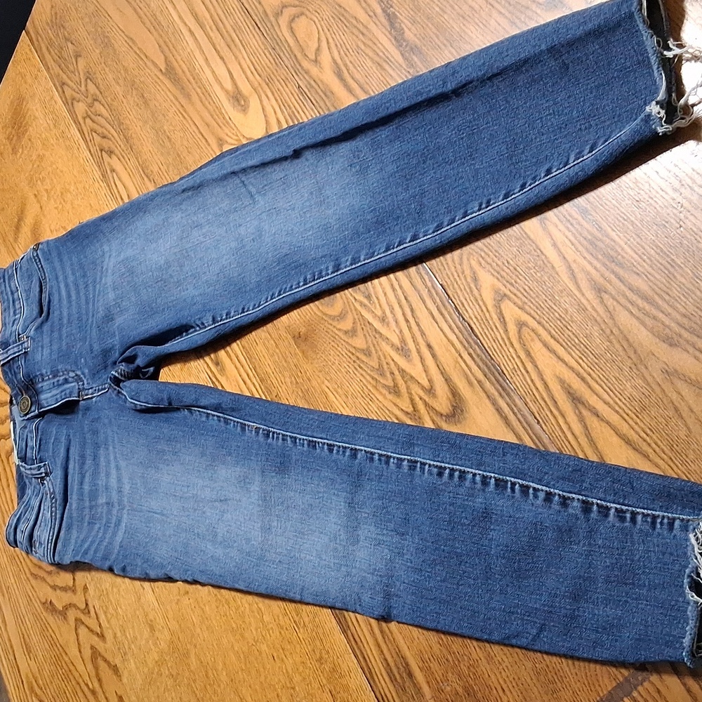 KUT FROM THE KLOTH Jeans Womens 2 BLUE CARLO Ankle Raw Hem Denim Preowned